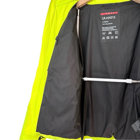 Prada Linea Rossa Down Puffer Coat Neon Yellow LR-HX015 Size XXL - Picture 7 of 14